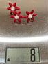 Pure Silver Enamel Red Flowers 8g (Pack of 3)